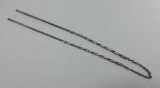 A pair of novelty Chinese silver chopsticks. Hallm