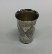 RUSSIAN: A tapering silver spirit tot with floral