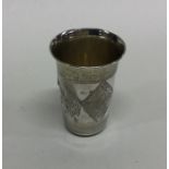 RUSSIAN: A tapering silver spirit tot with floral