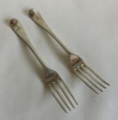 A pair of OE pattern table forks. London. By WC. A