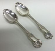 A good Kings' pattern silver tablespoon, London. B