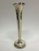 An Edwardian silver tapering spill vase. Birmingha