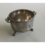 A Continental silver model of a cauldron with swin