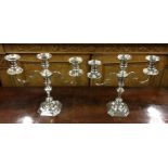 A good pair of silver Georgian style candleabra. B