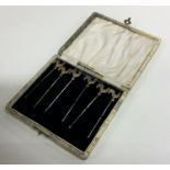 A cased set of six Sterling silver gilt cocktail s