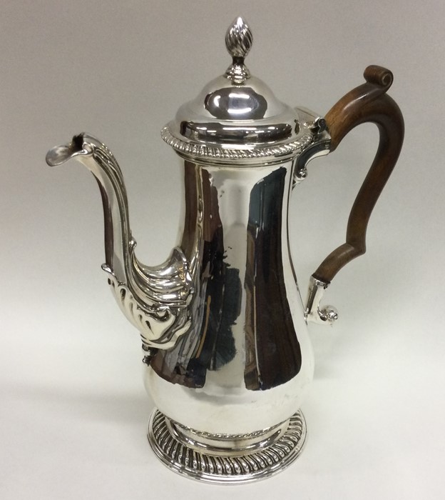 A Georgian silver baluster shaped coffee pot with - Image 2 of 3