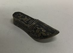 RUSSIAN: A rare silver and Niello vesta case in th