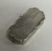 A good oval silver castle top vinaigrette with gil