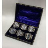An attractive set of six Edwardian pierced silver