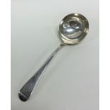 A Georgian OE pattern silver ladle with crested ar
