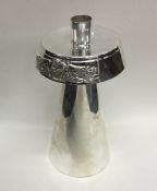 A stylish silver Jubilees candlestick of tapering