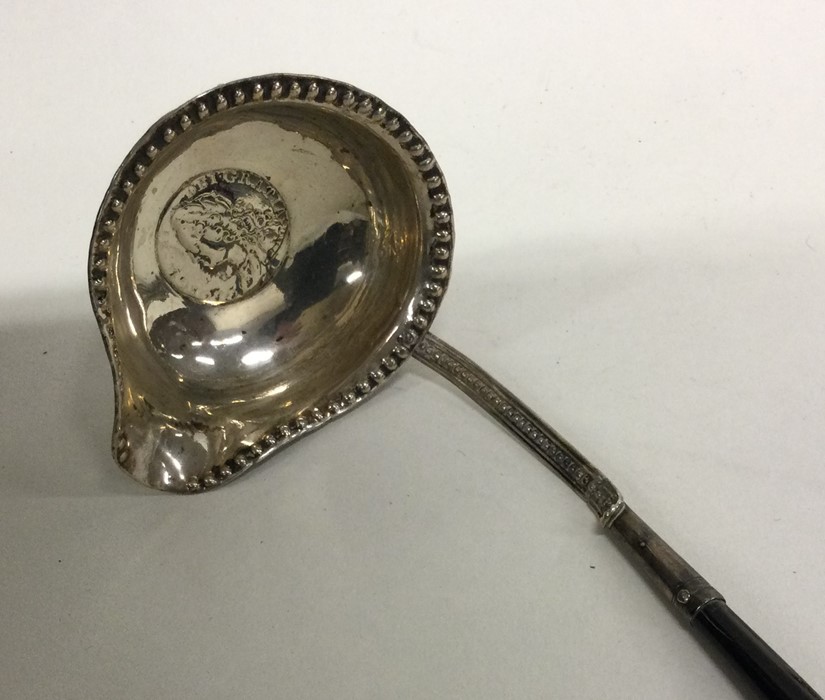 A Georgian silver toddy ladle with whalebone handl - Image 2 of 2