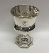A good Georgian silver goblet with reeded sides. L