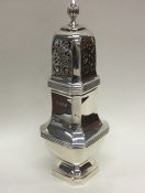 A heavy Edwardian silver sugar caster. Birmingham