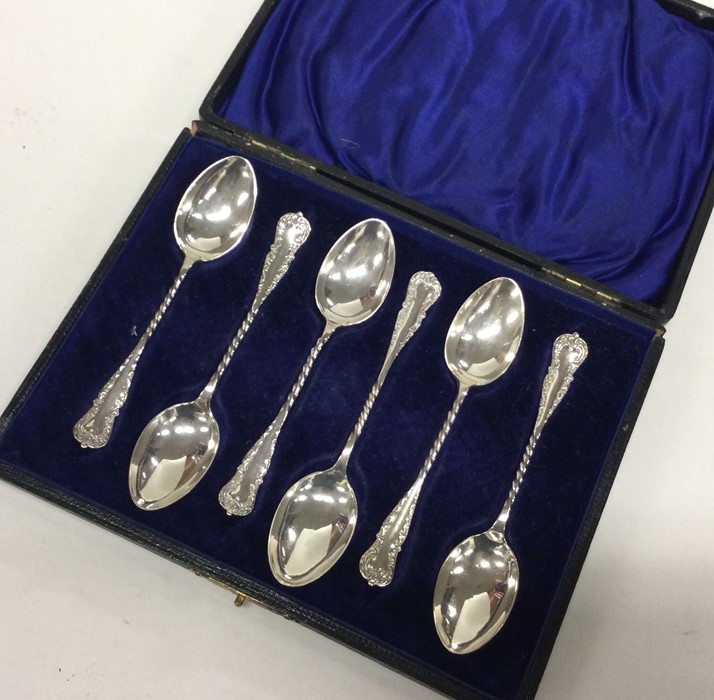 A cased set of six Victorian silver teaspoons with