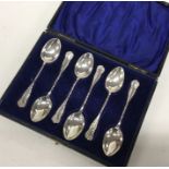 A cased set of six Victorian silver teaspoons with