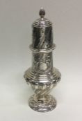 A good Edwardian silver sugar caster of fluted des