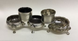 A mixed lot of two Georgian silver salts together