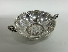 A heavy Continental silver two handled bowl. Appro