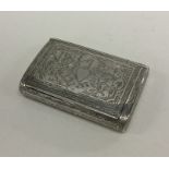 A good quality finely engraved Asian silver snuff