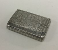 A good quality finely engraved Asian silver snuff