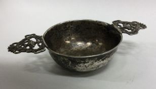 An unusual early Continental silver two handled po