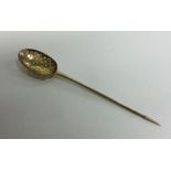 A good quality silver gilt mote spoon, the bowl pi