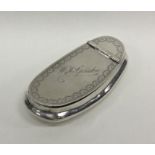 An 18th Century unmarked silver snuff box of oval