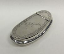 An 18th Century unmarked silver snuff box of oval