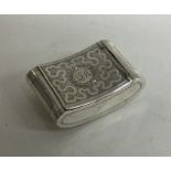 A good Georgian silver snuff box of kidney shape d