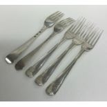 DUBLIN: A rare set of five Georgian silver table f