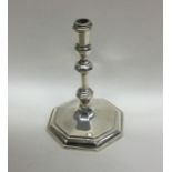 A good Georgian style silver taper stick of shaped