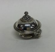 An unusual miniature silver chamber stick and cove