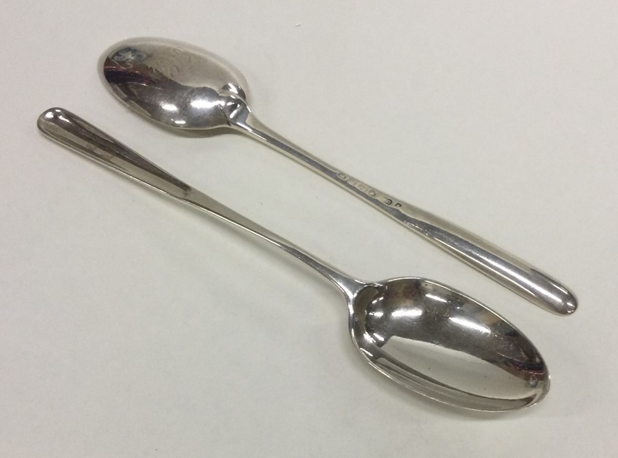 A good pair of rare Victorian silver marrow spoons