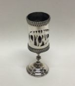 An unusual Judaica silver spice tower with pierced