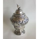 A good heavy George II silver pear shaped tea cadd