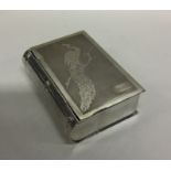 A large Japanese silver box in the form of a book