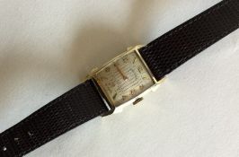 A 14 carat gold plated Lord Elgin wristwatch. Est.