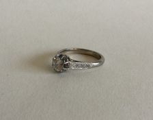 A good diamond single stone ring in platinum claw