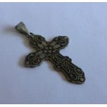 A Russian silver cross with loop top. Approx. 11 g