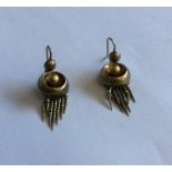 A good pair of Victorian high carat gold earrings