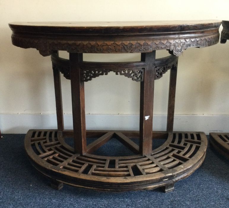 A good pair of 19th Century demi-lune tables of Or - Image 2 of 3