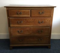 A good oak chest of three long and two short drawe