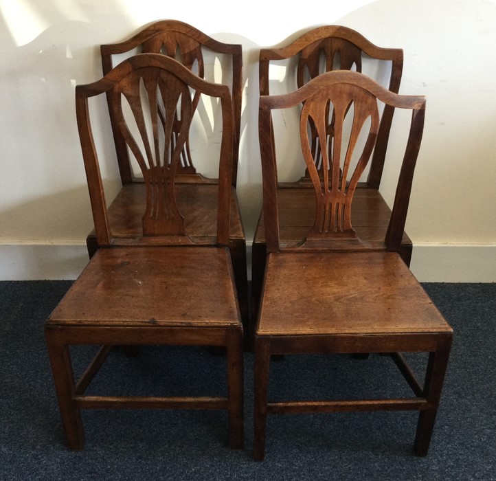 A set of six Georgian slat back chairs plus table. Est. £30