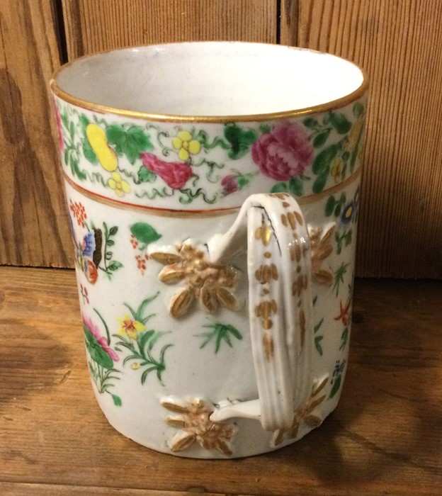 A rare 19th Century Famille Rose tankard decorated - Image 2 of 2