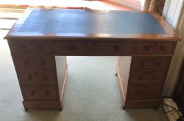A Victorian mahogany twin pedestal desk. Est. £100