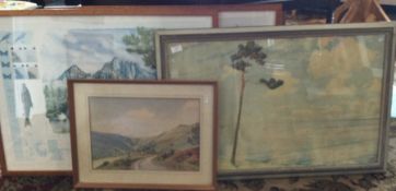 Four framed and glazed prints. Various scenes and