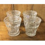 A pair of Georgian style tapering glass salts. Est