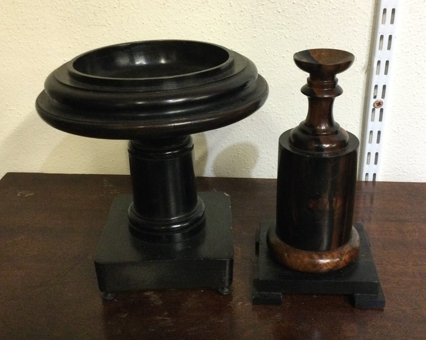 A good hardwood pedestal sweet dish together with