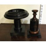 A good hardwood pedestal sweet dish together with